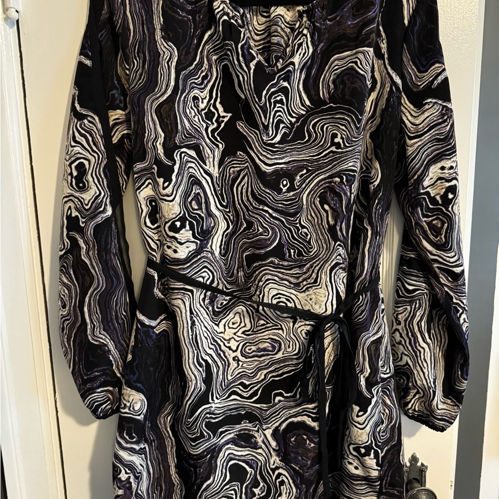 Vera Wang Patterned Long Sleeve Shirt/Dress